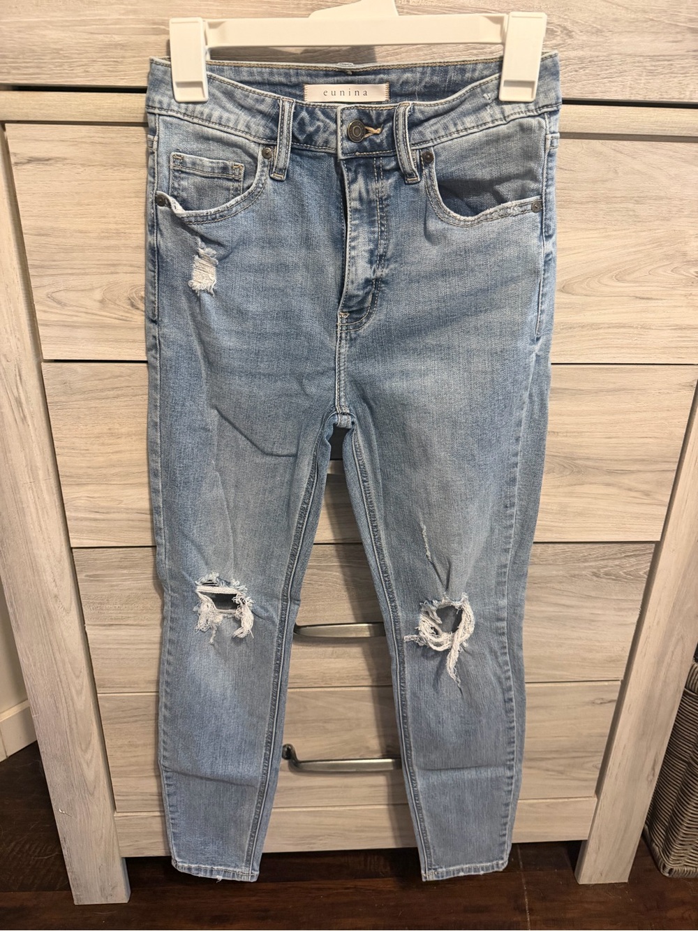 eunina Light Blue Distressed Skinny Jeans